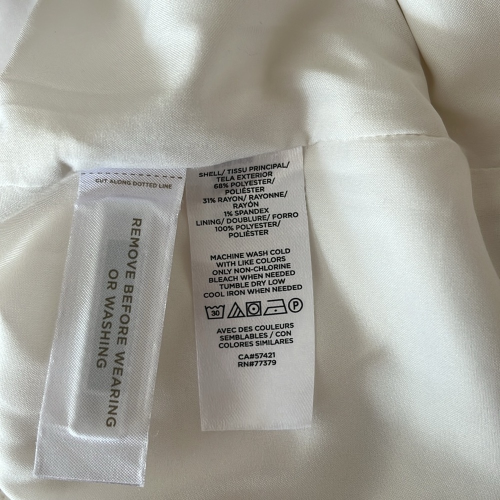 Ann Taylor Cream Ankle Trousers in crosshatch sz 10 - Picture 7 of 8